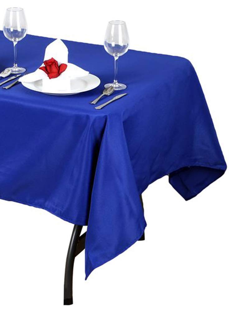Tektrum 70 X 70 Inch 70''X70'' Square Polyester Tablecloth - Thick/Heavy Duty/Durable Fabric (Blue)